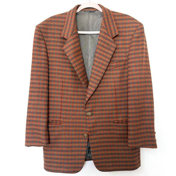 Gianfranco Ferre Cashmere Wool Blazer Houndstooth Italy Stanley Korshak 40 - Picture 1 of 11